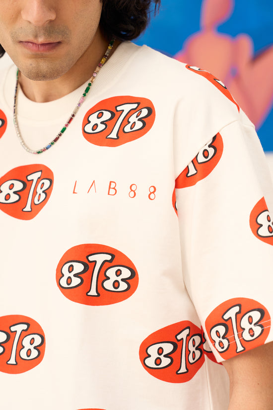 8T8 Tee (White & Red)